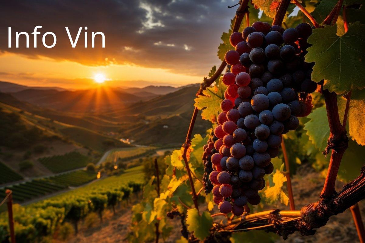 Coucher de soleil illuminant les vignobles du Nouveau Monde : un terroir riche à explorer.