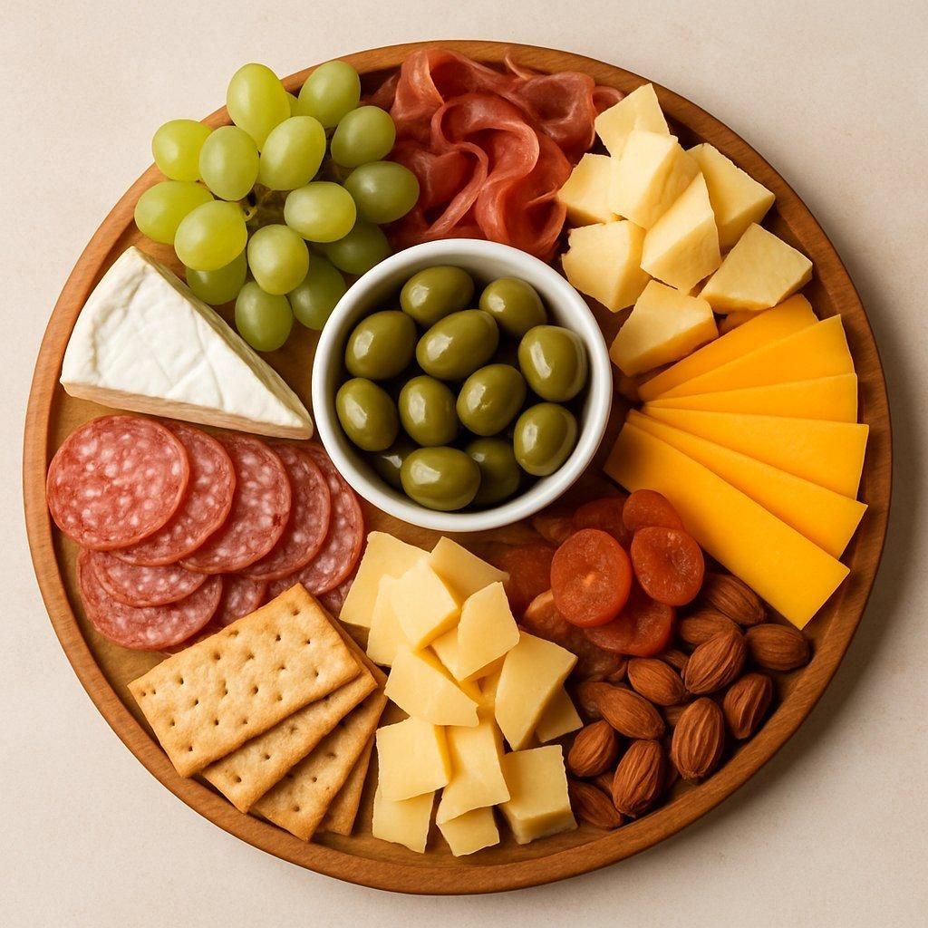 Plateau de charcuterie et fromages convivial, parfait pour une dégustation gourmande et économique.