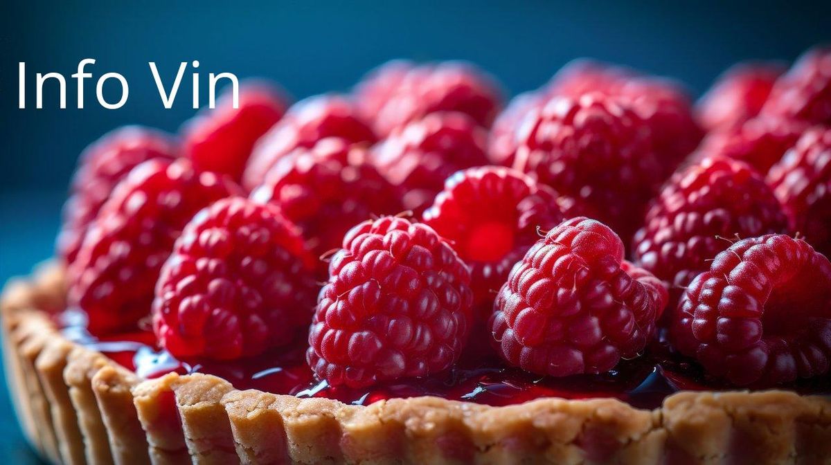 Tarte aux framboises succombant au rouge profond: une inspiration pour votre tarte Tatin au vin.