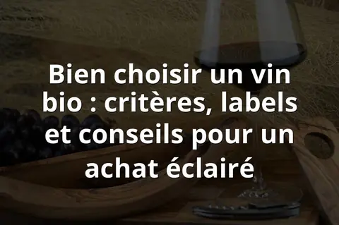 Bien choisir un vin bio : critères, labels et conseils pour un achat éclairé