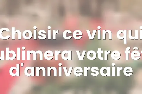 Choisir ce vin qui sublimera votre fête d'anniversaire