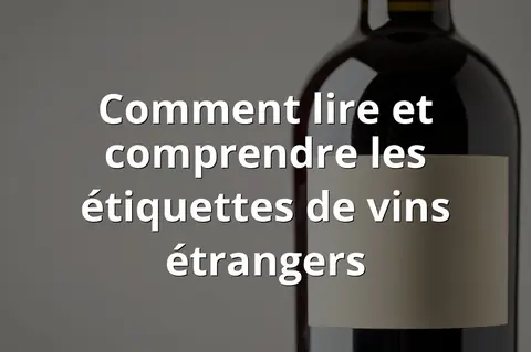 Comment lire et comprendre les étiquettes de vins étrangers
