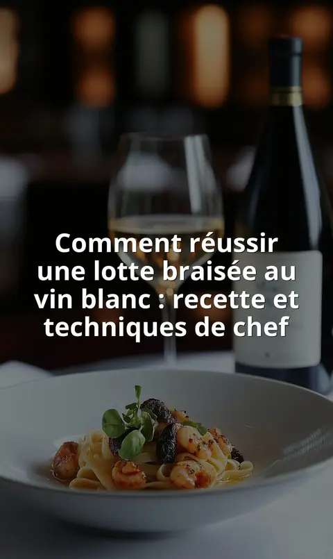 Comment réussir une lotte braisée au vin blanc : recette et techniques de chef