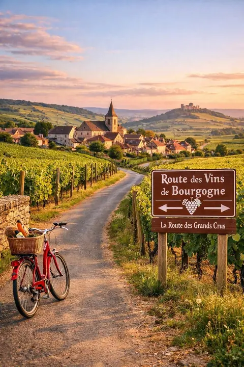 Itinéraire express et économique de la Route des Vins en Bourgogne sans voiture