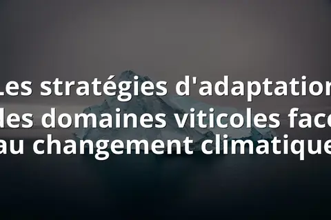 Les stratégies d'adaptation des domaines viticoles face au changement climatique