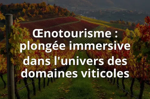 Œnotourisme : plongée immersive dans l'univers des domaines viticoles