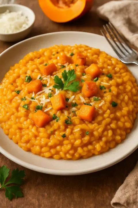 Risotto à la courge et chèvre frais : recette gourmande à accompagner d'un vin rosé