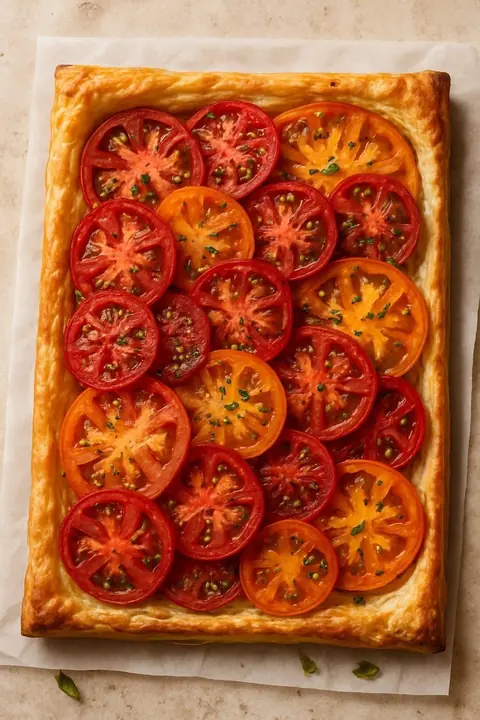 Tarte fine à la tomate : recette estivale, vin blanc et herbes fraîches du jardin