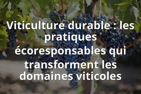 Viticulture durable : les pratiques écoresponsables qui transforment les domaines viticoles