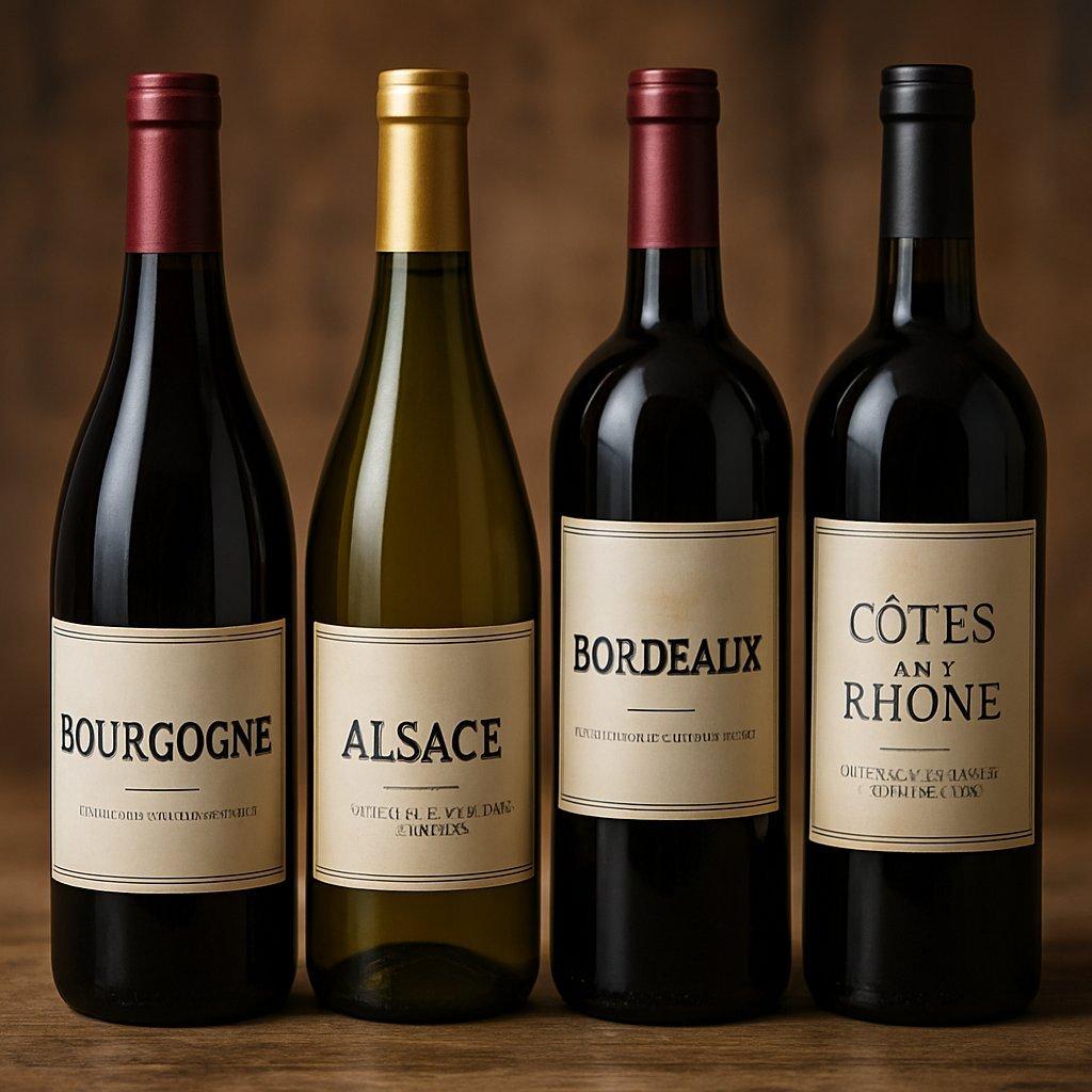 Assortiment de bouteilles de French regional wine bottles, révélant la diversité des appellations méconnues.