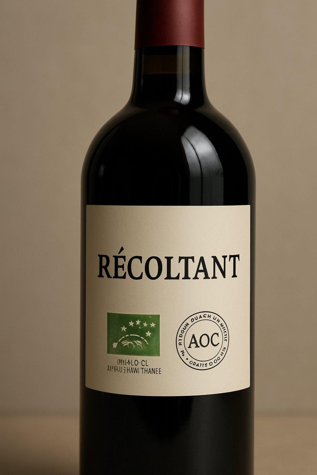 Gros plan sur une bouteille de vin avec étiquette 