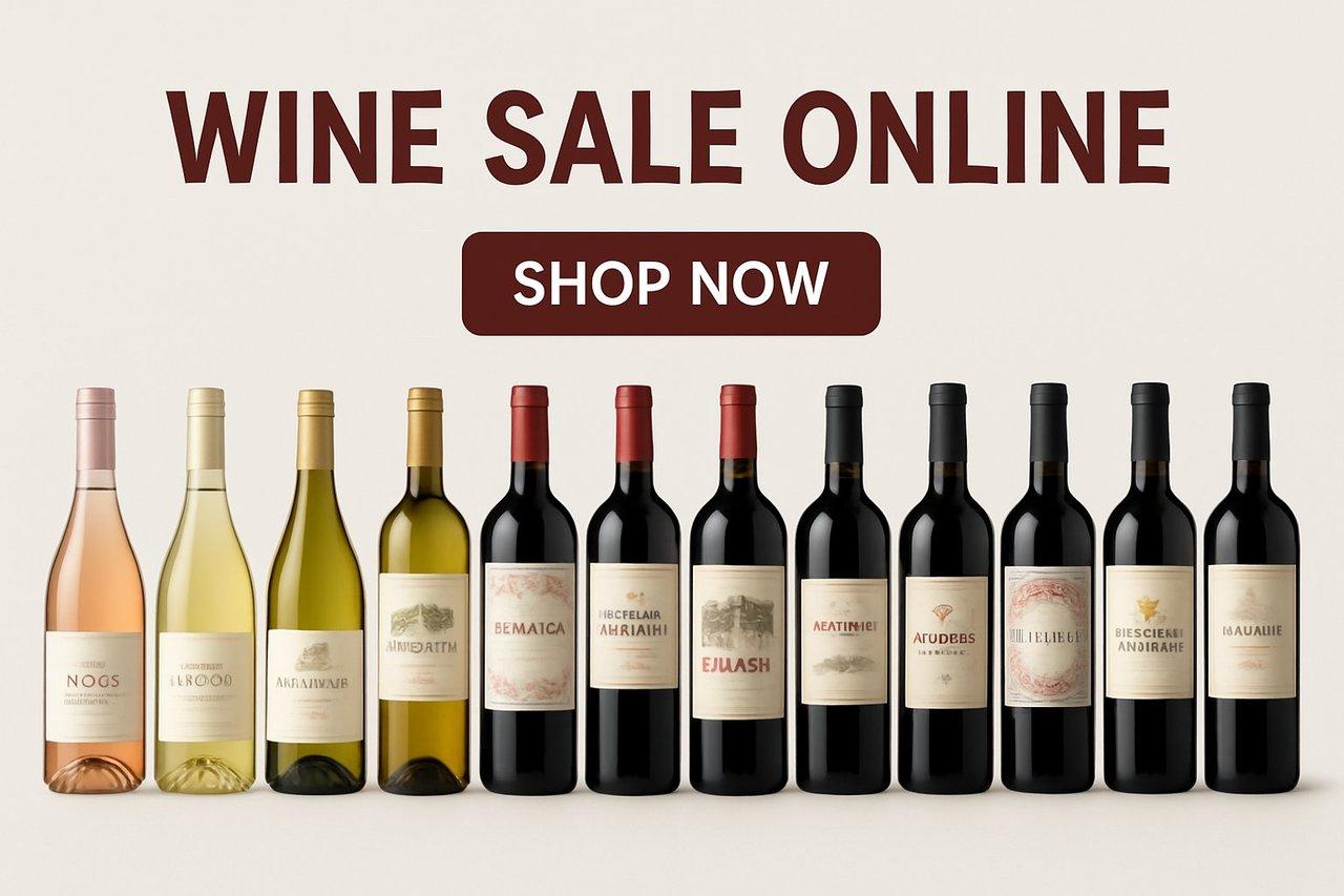 Sélection de bouteilles de Bordeaux, Bourgogne et Rhône lors d'une vente en ligne de vins.